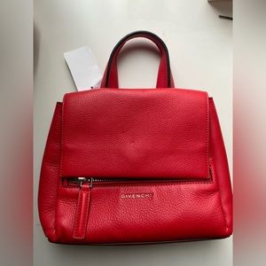 Givenchy Pandora Pure Small Leather Satchel Flap Bag NWT Red